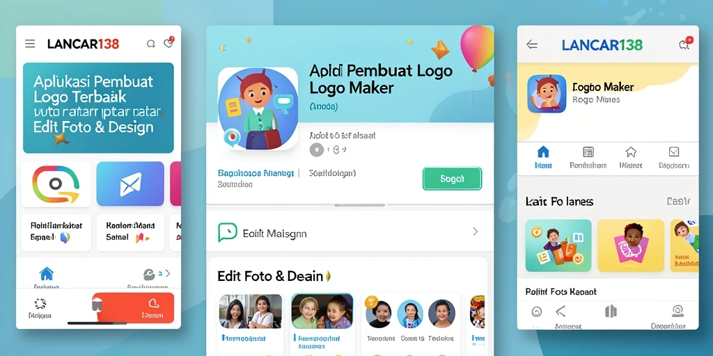 Tampilan antarmuka LANCAR138 yang user-friendly dalam membuat logo.