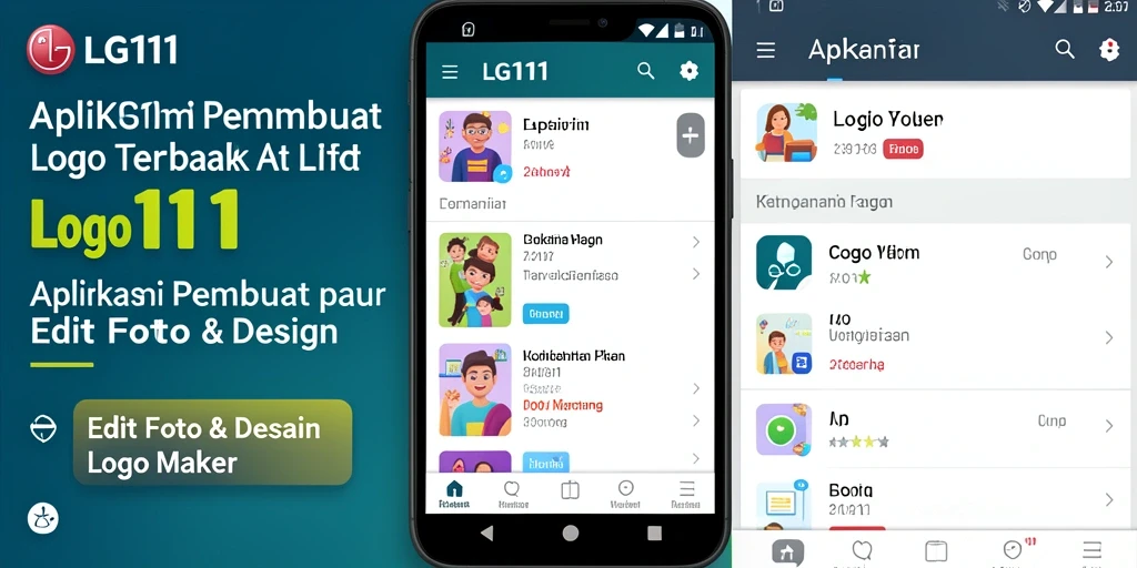 Antarmuka LG111 yang ramah pengguna dengan fitur Logo Maker.