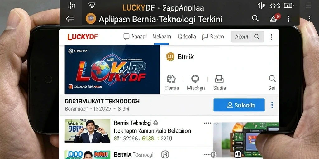 Antarmuka LUCKYDF menampilkan berita teknologi terbaru dengan jelas.