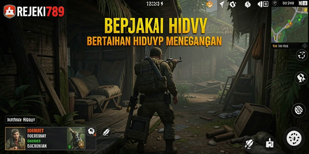 Tampilan antarmuka REJEKI789 dalam mode bertahan hidup yang menegangkan.