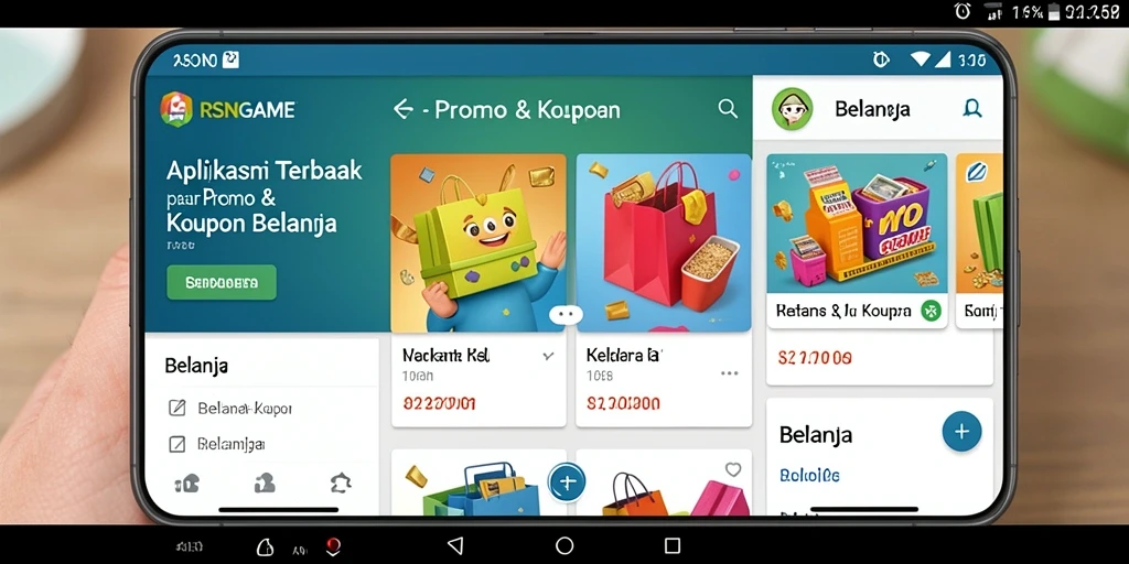 Tampilan antarmuka RSNGAME untuk belanja dan kupon.