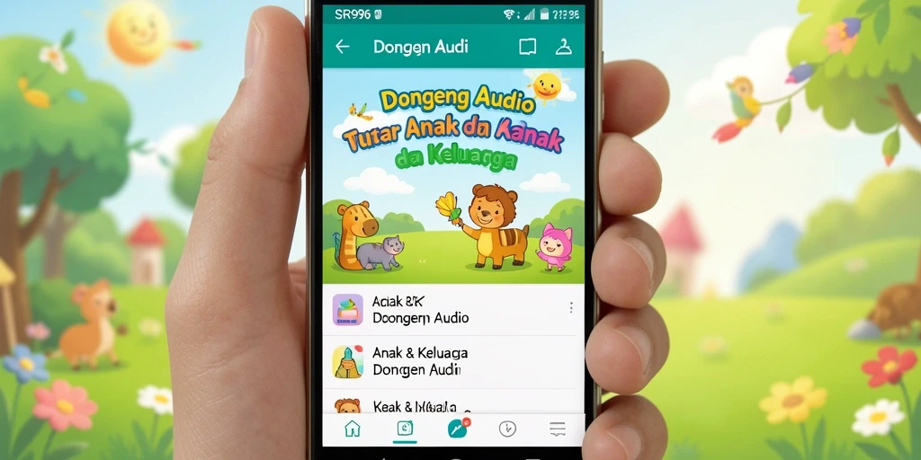 Antarmuka SR996 yang ramah anak dengan pilihan dongeng audio.