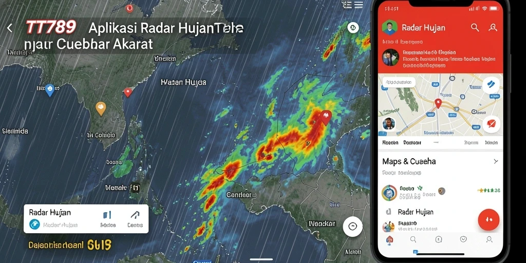 Tampilan aplikasi TT789 dengan fitur radar hujan yang jelas.